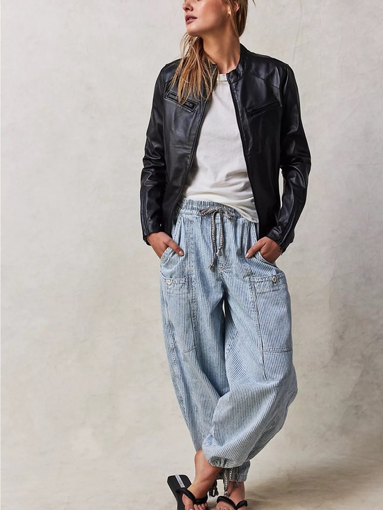 We The Free Denim - We The Free Bright Eyed Low-Slung Pull-On Barrel Jeans XS $148